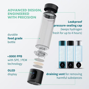 Bottiglia d'Acqua Idrogenata SPE <span class=keywords><strong>PEM</strong></span> 8000 PPB di Alta Qualità con Logo Personalizzato, Senza Ozono e Cloro Residuo - Product Image 4