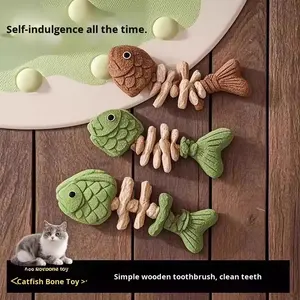 Brinquedo para Gato em Forma de Peixe Multicolorido, Bastão de Madeira com <span class=keywords><strong>Catnip</strong></span>, Durável e Divertido para Entretenimento - Product Image 2