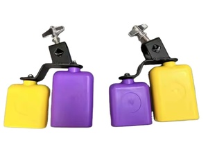 Accessoires d'accompagnement Hochets à poisson en bois double ton Clapets en plastique Support Tambours Tambourins Cloches à vache - Product Image 2