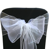 Voilages et rideaux ivoire pour toile de fond de fête d'anniversaire, décorations romantiques pour rampe d'escalier, tissu en tulle blanc, nœuds de chaise de mariage