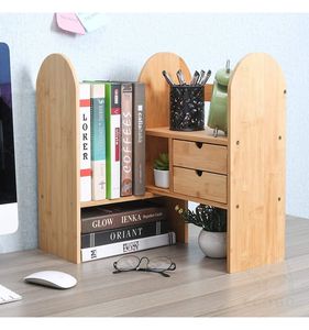 Estantería de escritorio ajustable, organizador de almacenamiento de escritorio, estantería de Bambú - Product Image 1