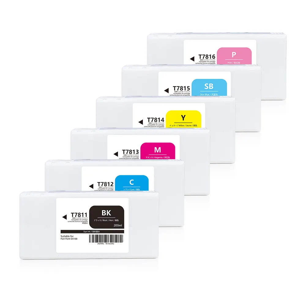 Kaufen groß drucker-tintenpatrone für Fujifilm dx100 kompatibel tintenpatrone gefüllt mit dye-tinte und den einmaligen gebrauch chip