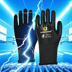 Gants isolants électriques 500V anti-choc électrique, antidérapants, en caoutchouc isolant pour travaux électriques sous tension - Product Image 1