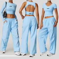 Ensemble de vêtements de sport pour femmes avec logo personnalisé, 2 pièces, vêtements de sport actifs, survêtement de yoga, taille plus, imprimé unique, personnalisable