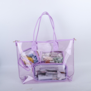 Bolsos de Mano Transparentes de PVC Impermeables para Mujer, Otoño-Verano, Abiertos, Reutilizables, para Compras, Viajes, Playa, Venta al Por Mayor - Product Image 3