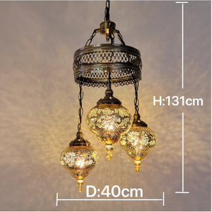 Địa Trung Hải phong cách chiếu sáng 3 bóng thủy tinh cổ điển công nghiệp Mặt dây đèn cho phòng ăn - Product Image 6