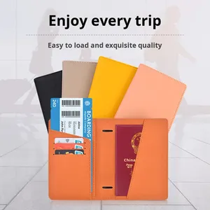 Cartera Portátil Personalizada de PU para Hombre/Mujer, Porta Tarjetas Bancarias y Pasaportes con Cubierta para Documentos y Boletos de Viaje - Product Image 2