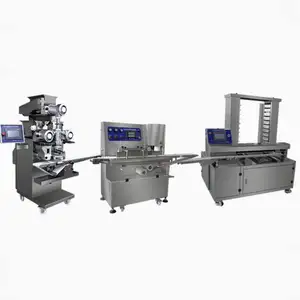 Mochi Ice cream Filling Encrusting Stamping Machine Line Samosa Patti Making Machine for Bakery