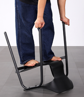 Chaise de salle à manger ergonomique en PP avec dossier incurvé, empilable, siège profilé design, en plastique, pour restaurant, café, hôtel en extérieur