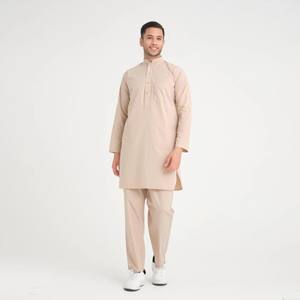 <span class=keywords><strong>Costume</strong></span> Thobe Thawb Caftan pour hommes musulmans arabes, vêtements islamiques, Abaya, haut et pantalon pour hommes saoudiens, ensemble 2 pièces avec boutons - Product Image 1