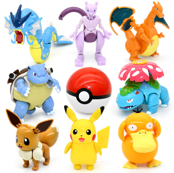 Pokemon Deformed Pikachu Doll pokeBall Children's Toy Gift Pokemon Deformed Toys