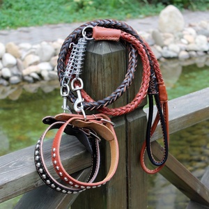 Ensemble de collier et laisse de <span class=keywords><strong>chien</strong></span> réfléchissant plus léger rembourré avec des colliers de <span class=keywords><strong>chien</strong></span> en cuir réglables respirants doux pour l'entraînement - Product Image 3