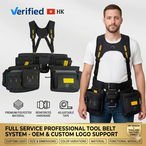 Professional Construction Electrician Tool Pouch Waist <b>Belt</b> Sturdy Buckled Tool Bag with Padded Suspenders <b>Work</b> Gear - Product Image 1