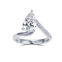 MSR-1941 or 18 carats 1.5ct D VS1 taille marquise diamant cultivé en laboratoire bague de fiançailles personnalisée bijoux d'exposition pour femme mariage IGI