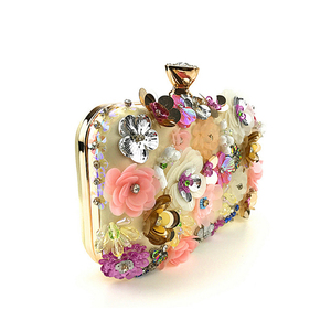 Fashion Flower Pearl Women <strong>Bridal</strong> Wedding Purse Evening <strong>Bag</strong> Popular Designer Rhinestone Luxury Female Chain <strong>Clutch</strong> Evening <strong>Bag</strong> - Product Image 4