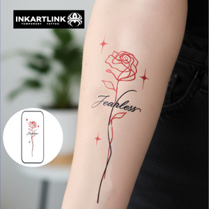 INKARTLINK - Pegatinas <span class=keywords><strong>de</strong></span> Tatuaje con Diseño <span class=keywords><strong>de</strong></span> Rosa Roja Sexy, Personalizadas para Estilizar a Chicas y Mujeres - Product Image 2