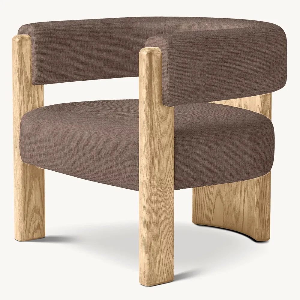 כרית מושב חמה מעובה כורסת עץ מלא עץ טיק סלון ריהוט מרופד מקורה כיסא מועדון עץ