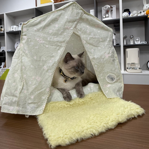 Cama de Alta Calidad Estilo Japonés para Gatos y Perros, Fácil de Montar, de Tela de Algodón Estampada, Plegable, de Plástico - Product Image 3