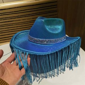 Sombrero de Jazz Estilo Vaquero Occidental de Invierno, Nuevo Diseño, con Borlas y Serigrafía, para Promoción, Actuaciones, Decoración, Escenarios y Festivales - Product Image 6