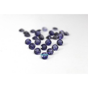 Iolita Azul Natural de 1 mm, 0.004 Ct, Corte Brillante Redondo, Rellena de Fracturas, Piedra Preciosa para Joyería - Product Image 2