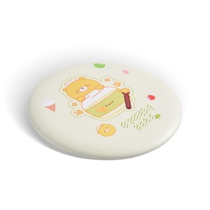 Classical Hot Selling Mini Round PU Leather Cute Design Hand Held Makeup <b>Mirror</b> - Product Image 6