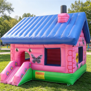 Castillo Inflable Princesa Mariposa Rosa, Casa <span class=keywords><strong>de</strong></span> Brinco Inflable, Perfecto para Niñas, <span class=keywords><strong>Juegos</strong></span> al Aire Libre en el Parque - Product Image 2