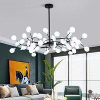 Lustre à Led Moderne Minimaliste Chambre à coucher Salle à Manger Lampe New Creative Ins Nordic Lamps Lustres en Fer