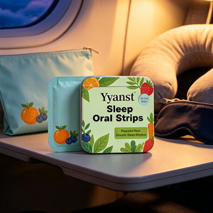 Tiras Orales Disolubles para Dormir, para un Descanso Reparador, con Lindo Estampado de Frutas, en Lata Metálica Verde Claro, 30 Sobres, Venta al Por Mayor OEM - Product Image 2
