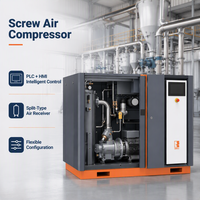 Compresseur d'air à vis à économie d'énergie 90 kW 10 bars, deux étages, contrôle intelligent PLC HMI pour machine de découpe laser