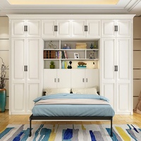Lit Murphy moderne sur mesure, pliable, modulaire, taille Queen et King, lit mural dissimulé pour gagner de la place avec armoire et rangement