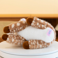 Peluche Cerf Mignon à Pois, Faon Assis avec Boissons, Animal en Peluche Doux pour Décoration de Chambre d'Enfant et Cadeau d'Anniversaire pour Enfants