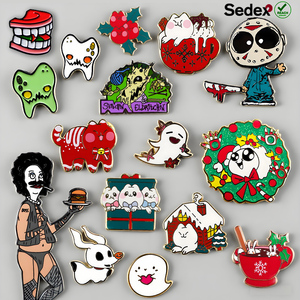 Nhanh chóng tùy chỉnh quà tặng giáng sinh trang trí logo Anime kim loại men pins Sao lưu thẻ cho kỳ nghỉ lưu niệm - Product Image 6