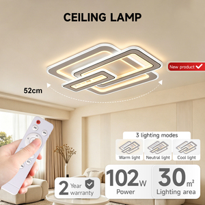 <span class=keywords><strong>Plafonnier</strong></span> décoratif <span class=keywords><strong>LED</strong></span> avec couvercle en acrylique <span class=keywords><strong>Plafonnier</strong></span> tricolore télécommandé Design moderne pour hôtel maison salon - Product Image 1
