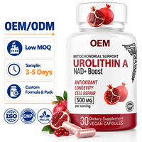 Capsules végétaliennes d'Urolithine A en marque blanche OEM, 30 unités, non destinées aux femmes enceintes, complément alimentaire, vente en gros en vrac, stock en carton, ODM