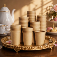 SIUQ Lot de 400 gobelets en papier kraft épais non blanchis de 8 oz, jetables, modernes, étanches, robustes, pour boissons chaudes/froides, fêtes et maison