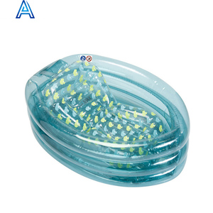 ポータブルバスプールを折りたたむための透明なPVCエアブローインフレータブルベビーバスタブキッズ幼児バスプール盆地 - Product Image 1