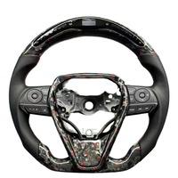Volant sport LED Barmich à 3 branches de 35 mm en cuir et fibre de carbone pour Camry (Modèle YT-T-Camry-D2)