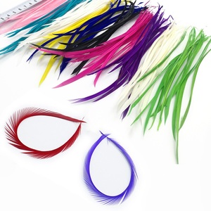 Pluma de ganso Biot rojo <span class=keywords><strong>vino</strong></span> para atar moscas Material artesanía DIY disfraz Millnery sombrero Fascinator accesorio para el cabello fiesta decoración de Navidad - Product Image 3