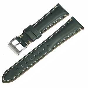 Correa de reloj de cuero liso personalizada, correa de cuero encerado italiano Vintage de 20mm y 22mm - Product Image 5