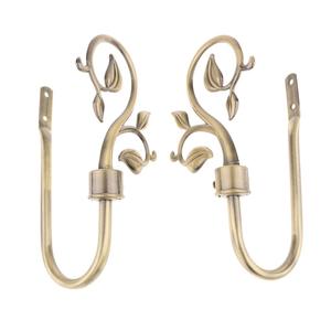 2 pezzi a forma di U in metallo bronzo foglia tenda gancio per finestra tendaggi Tieback appendiabiti decorazione per la casa tenda accessori - Product Image 6