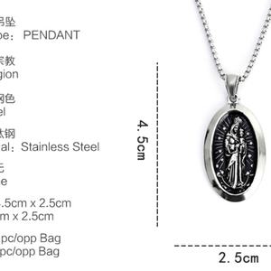 Collar de Cadena con Colgante de Moneda Dorada de la Virgen María, Joyería Religiosa Cristiana, Acero Inoxidable, Directo de Fábrica - Product Image 5