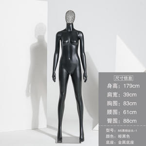 검은 색 플라스틱 Manikin 여성 전신 마네킹 금속 그물 Manquin 머리와 여성 의류을 표시 - Product Image 5