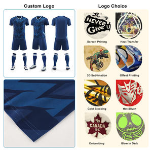 Maillots de football personnalisés unisexes pour adultes en gros, 100% polyester, maille, impression par transfert thermique, OEM, short d'entraînement, séchage rapide - Product Image 4