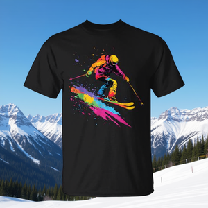 Camiseta de Esquí Colorida para Hombre, Negra, de Algodón, Estilo Casual Deportivo - Product Image 3