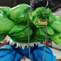Figurine de super-héros Hulk en fibre de verre, taille réelle, peinte à la main, artistique, inspirée du cinéma, homme musclé, statue personnalisée 1:1