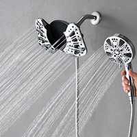 Kit de douche à main magnétique 10 modes avec support, finition chromée, haute pression, débit réglable, filtre pulvérisateur, style américain pour maison et appartement