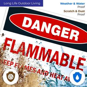 الأكثر مبيعاً علامة تحذير من الألومنيوم شديدة التحمل قابلة للاشتعال-.040 سميكة ، محمية من خلال الاشعة تحت الاشعة تحت الاشعة - Product Image 5