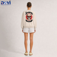 Sweat-shirt court en jersey à col rond pour homme, imprimé crâne vintage délavé, œil rouge X, style punk, 100 % coton, unisexe, coupe classique, streetwear tendance