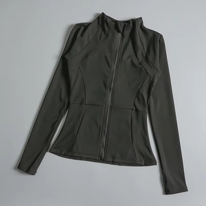 Chaqueta Deportiva Yimo Nueva para <span class=keywords><strong>Mujer</strong></span>, Colores Sólidos, para Fitness, Yoga, Ejercicio, Correr al Aire Libre, Manga Larga, Cierre Completo - Product Image 3