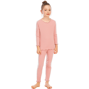 <span class=keywords><strong>Pyjama</strong></span> côtelé pour garçons et filles, ensemble deux pièces, coton, vêtements de nuit pour enfants, vêtements de détente pour enfants, vêtements pour adolescents - Product Image 2